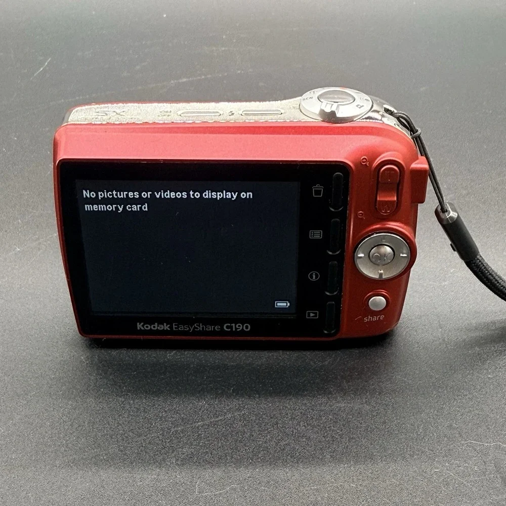 Kodak EasyShare C190 Red 12MP Digital Camera 5x Zoom Box Accessories Tested